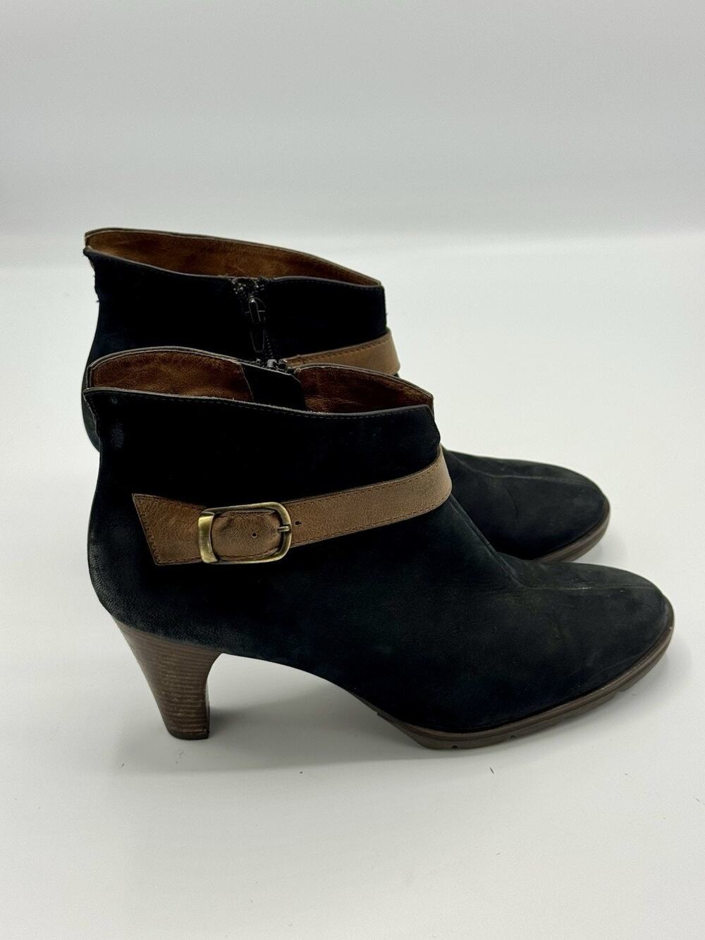 Paul Green Karla Bootie Black Women's Leather Ankle Boots 3" Heel UK 7.5 US 10